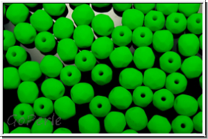 B�hm. Glasschliffperle, feuerpol., 4mm, white, alabaster, neon green, 50 Stk.